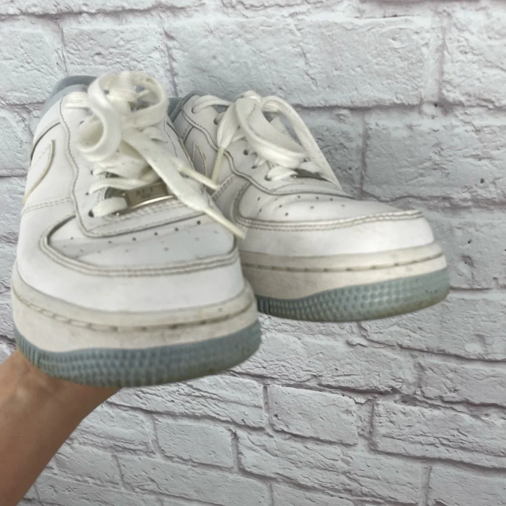 Nike Air Force 1s Baby Blue & White Sneakers Size 37.5/Youth 4